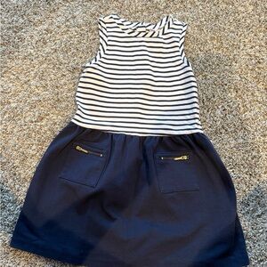 Janie and Jack Navy and White Striped Dress